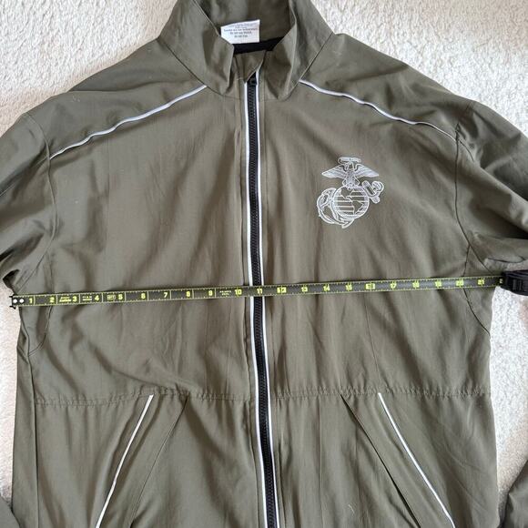 U.S. Marines Running Drawstring Zip Up Windbreaker Jacket Army Green Size S - Picture 12 of 12